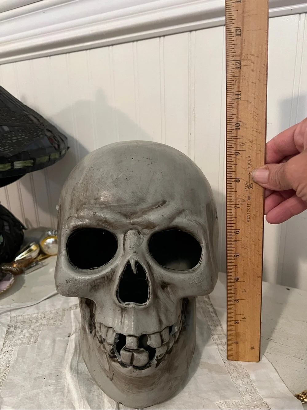 Vintage Halloween Skull head blow mold
